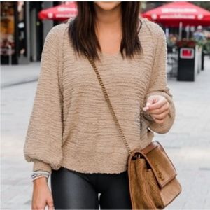 Pink lily The Jake-Rust Sweater tan
